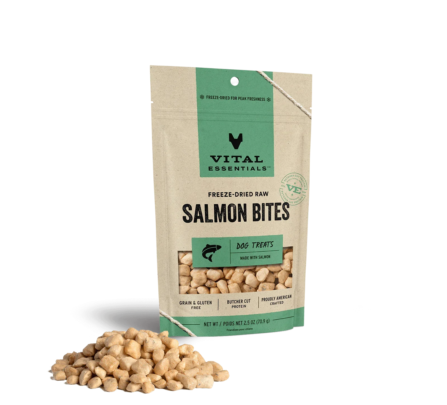 Vital Essentials Dog Freeze-Dried Treat Bites Salmon 2,5oz,