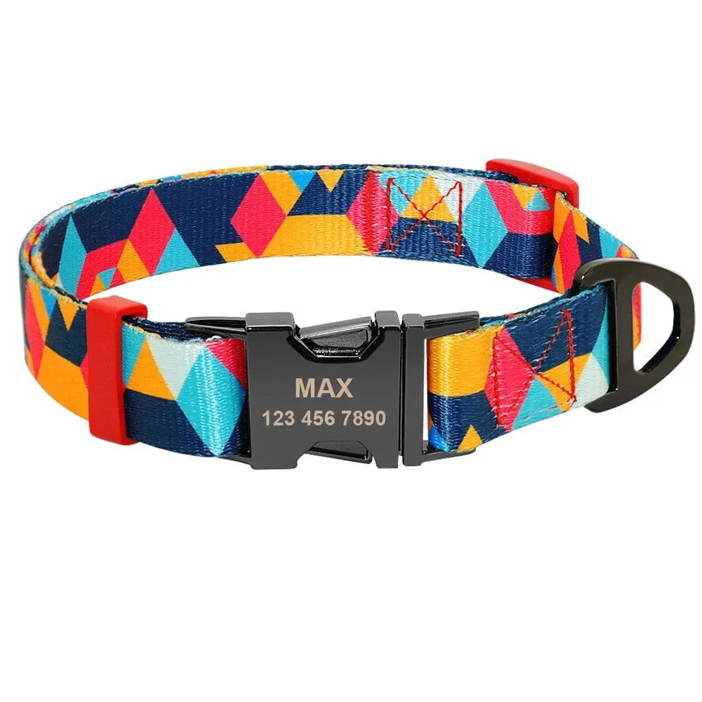 Custom Pet Collar w/ Patterns - Engrave Your Pet's ID GROOMY