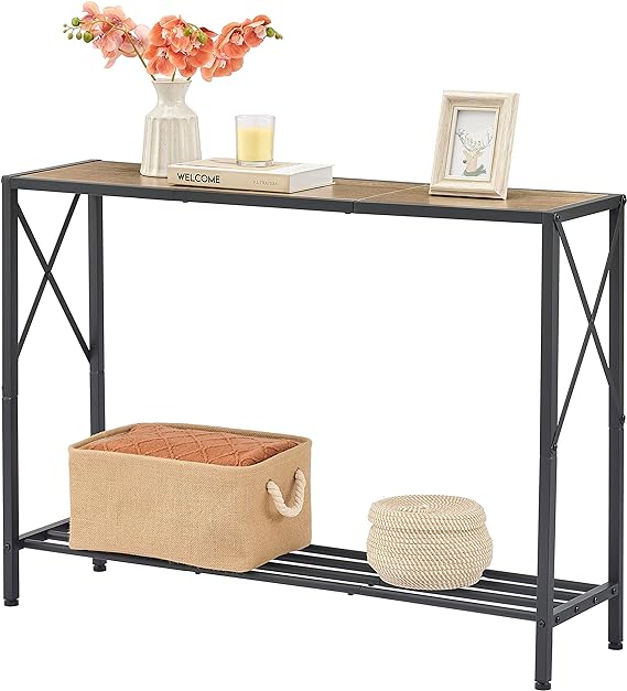 Console Table, entryway Table, Narrow Sofa Table with Shelves, Entrance Table for Hallway