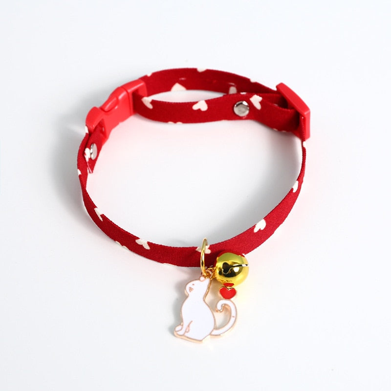 2022New Adjustable Kitten Collar with Bell Cut Pet Cat Collars Breakaway Cats Necklace Puppy Collar Cat Supplies Cat Accessories GROOMY