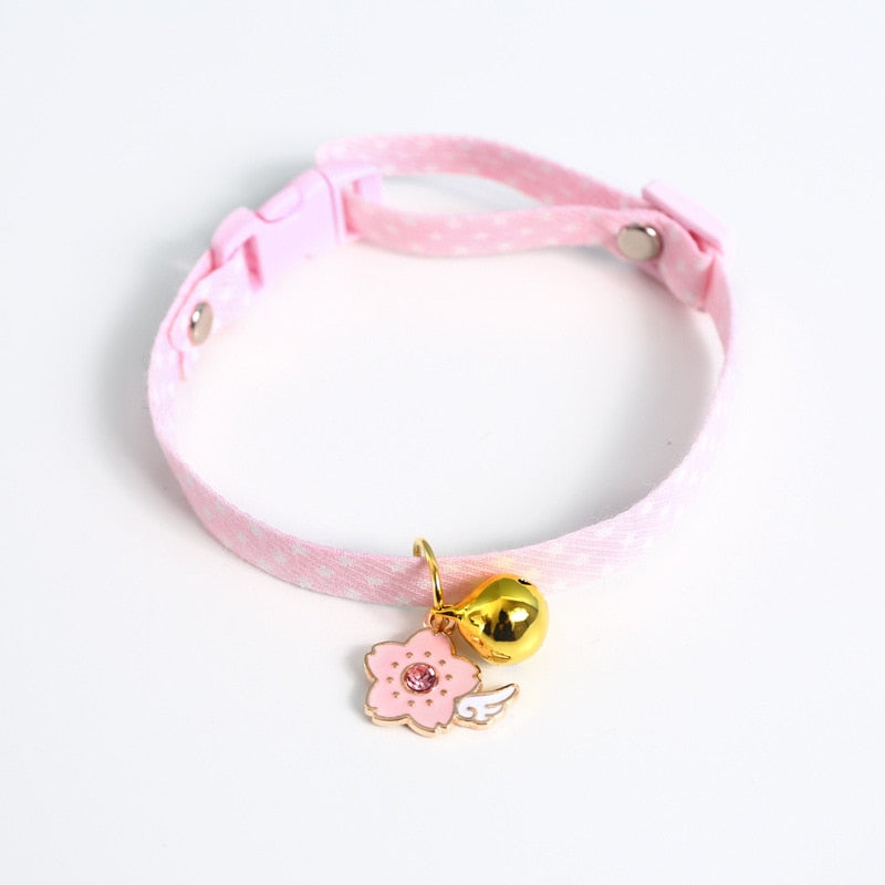 2022New Adjustable Kitten Collar with Bell Cut Pet Cat Collars Breakaway Cats Necklace Puppy Collar Cat Supplies Cat Accessories GROOMY