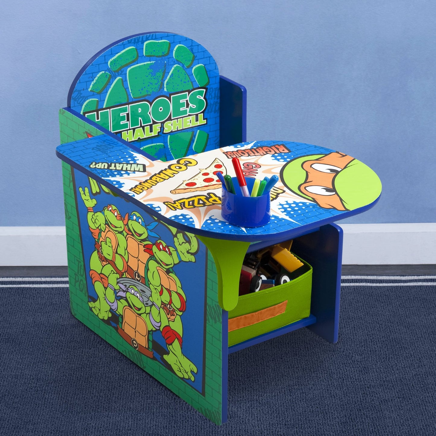 Delta Children Ninja Turtles Chair Desk with Storage Bin