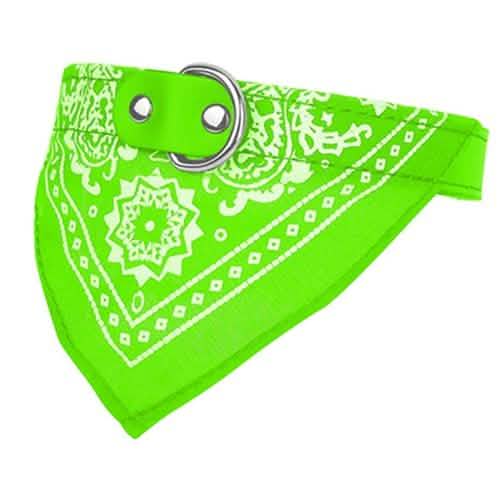 Adjustable Bandana Leather Pet Collar Pet Supplies Green S - DailySale