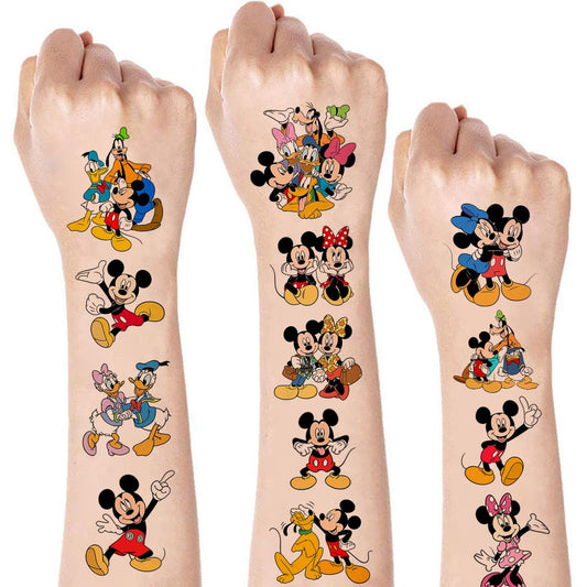12 Sheets Cute Temporary Tattoos for Kids, Birthday Party Supplies Decorations Party Favors for Girls Boys Kids Party Games Gifts Cartoon Fake Tattoos Stickers Goody Bag Stuffers Carnival Prizes