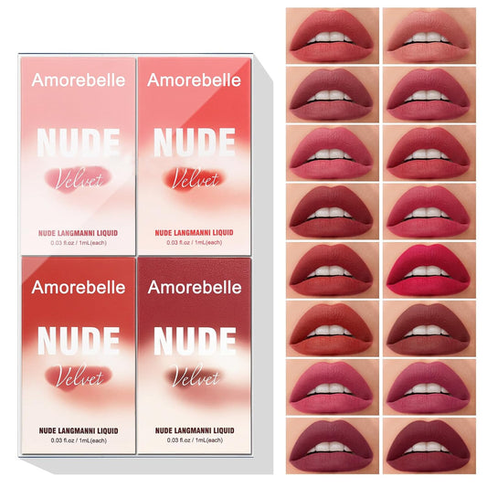 16Pcs Mini Velvet Liquid Lipstick Set, Waterproof Long Lasting Non-Stick Cup Liquid Lip Gloss Kit, High Pigmented Moisturizing Matte Lipstick Makeup Gift for Women and Girls