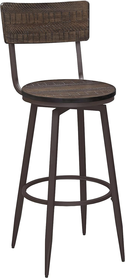 Ball & Cast Swivel Bar Stool Pub Height, Metal Frame, 30 Inch, Distressed - $50