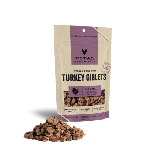 Vital Essentials Dog Freeze-Dried Treat Turkey Giblets 2oz,