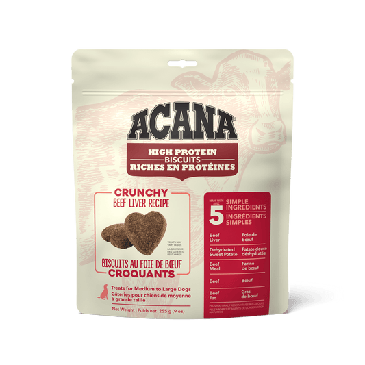 Acana High Protein Dog Biscuits Crunchy Beef Liver Recipe Large