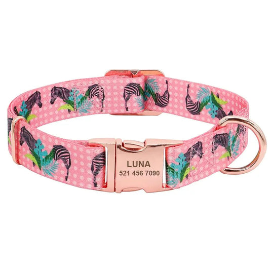 Custom Pet Collar w/ Patterns - Engrave Your Pet's ID GROOMY