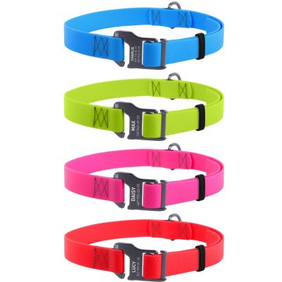 Wau Dog Waterproof Collars with Metal Buckle Clip