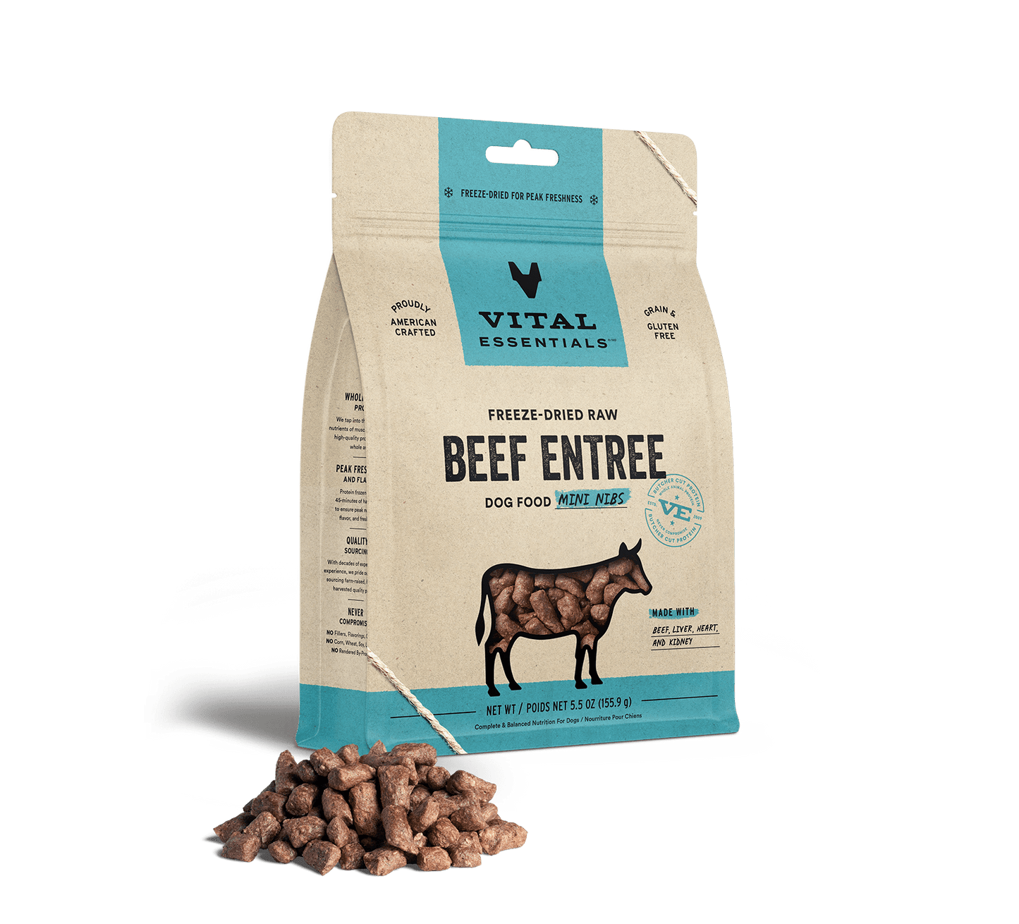 Vital Essentials Beef Entree Mini Nibs Freeze-Dried Raw Dog Food